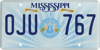 MS license plate OJU767