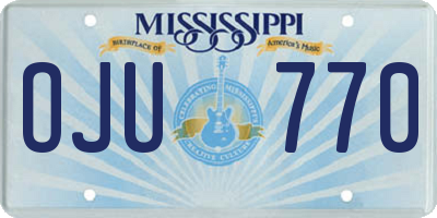 MS license plate OJU770