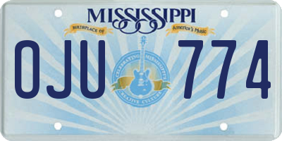 MS license plate OJU774