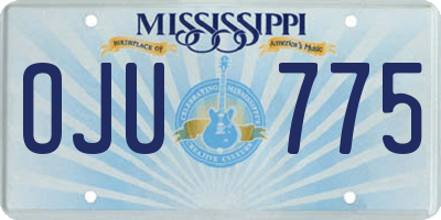 MS license plate OJU775