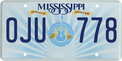 MS license plate OJU778