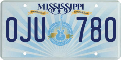 MS license plate OJU780