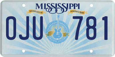 MS license plate OJU781