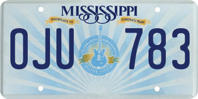 MS license plate OJU783