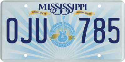 MS license plate OJU785