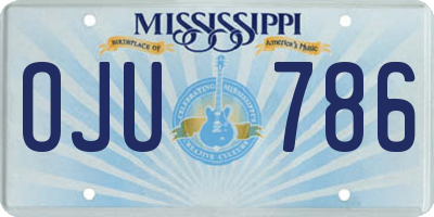MS license plate OJU786