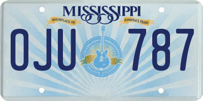 MS license plate OJU787