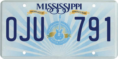 MS license plate OJU791