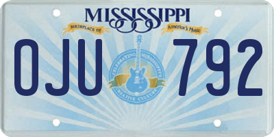 MS license plate OJU792