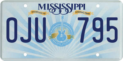 MS license plate OJU795
