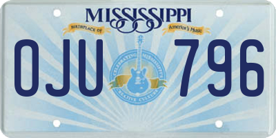 MS license plate OJU796