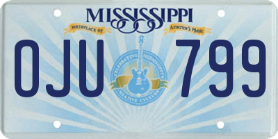MS license plate OJU799