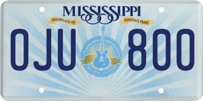 MS license plate OJU800