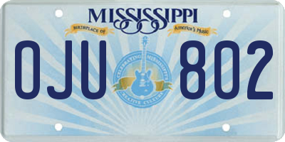 MS license plate OJU802