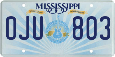 MS license plate OJU803