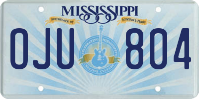 MS license plate OJU804
