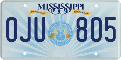 MS license plate OJU805