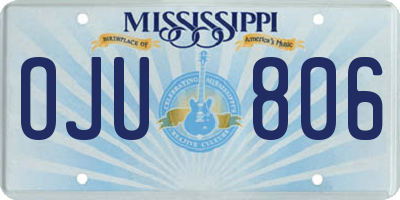 MS license plate OJU806