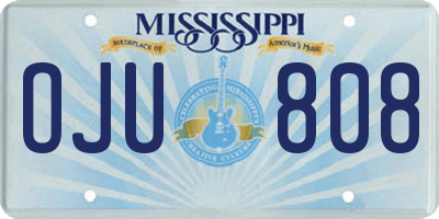 MS license plate OJU808