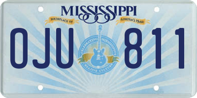 MS license plate OJU811