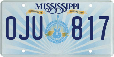 MS license plate OJU817