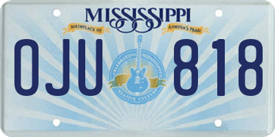 MS license plate OJU818