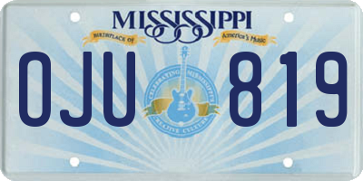 MS license plate OJU819