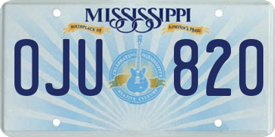 MS license plate OJU820
