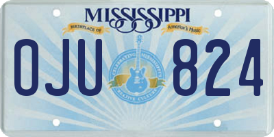 MS license plate OJU824