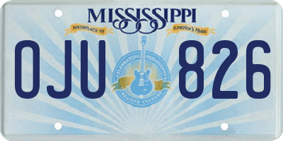 MS license plate OJU826