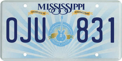MS license plate OJU831