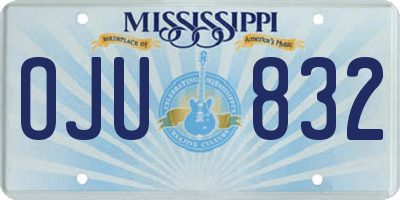 MS license plate OJU832