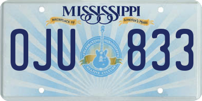 MS license plate OJU833