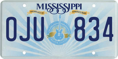 MS license plate OJU834