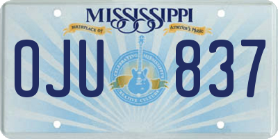 MS license plate OJU837