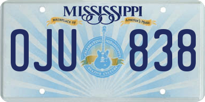 MS license plate OJU838