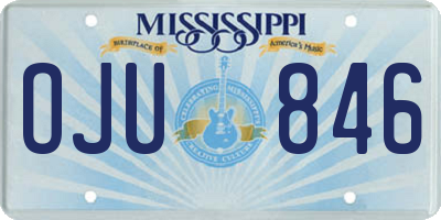 MS license plate OJU846