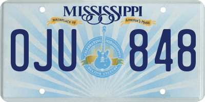MS license plate OJU848