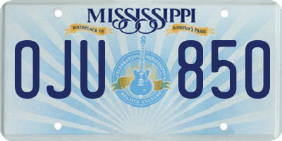 MS license plate OJU850