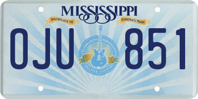 MS license plate OJU851