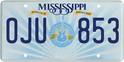 MS license plate OJU853