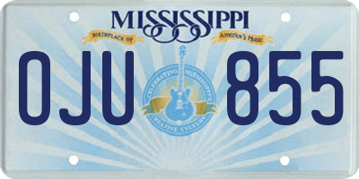 MS license plate OJU855
