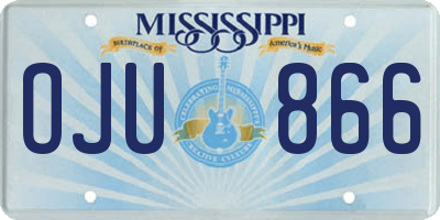 MS license plate OJU866