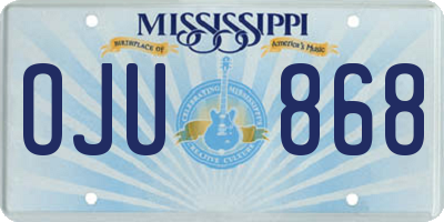 MS license plate OJU868