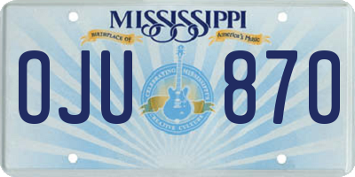 MS license plate OJU870