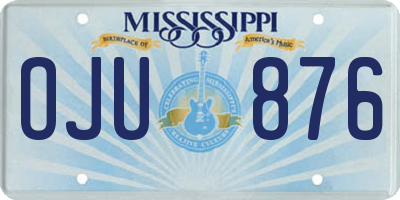 MS license plate OJU876