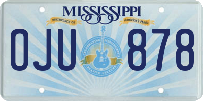 MS license plate OJU878