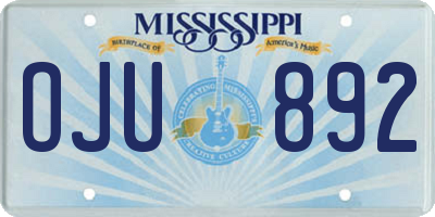 MS license plate OJU892
