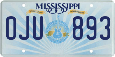 MS license plate OJU893