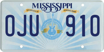 MS license plate OJU910